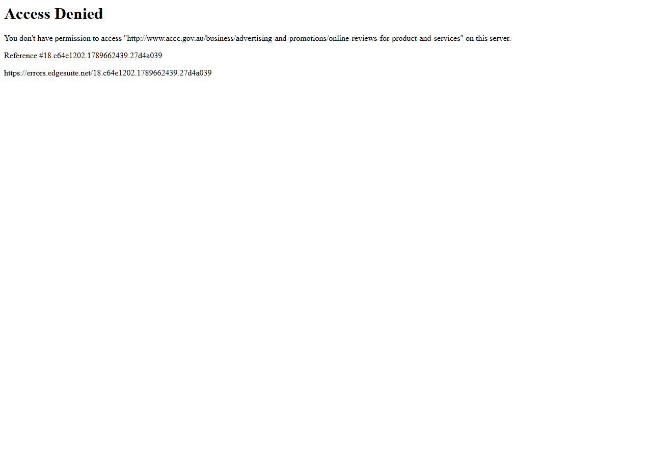ACCC guidance page on online reviews explaining that suppressing genuine negative reviews can mislead consumers
