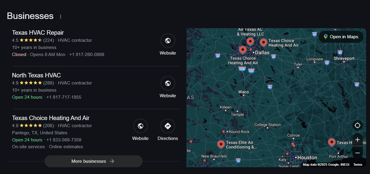 Local SEO strategy showing service area optimization