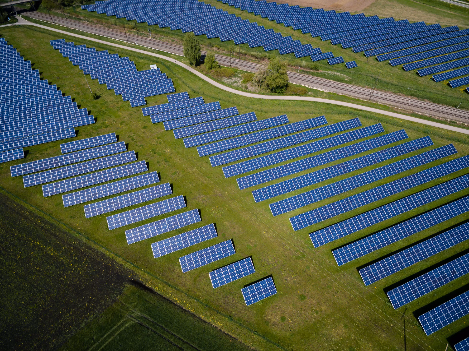 Commercial solar installation project with multiple panels